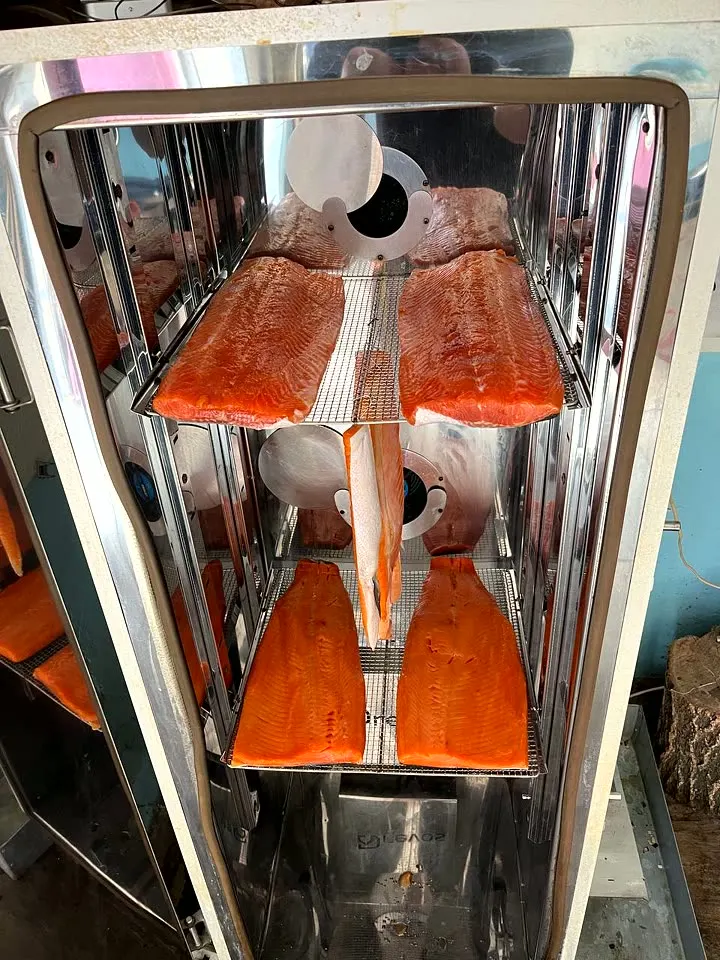 Filet z łososia — wędzenie na gorąco, wędzarnia DREVOS Classic PRO